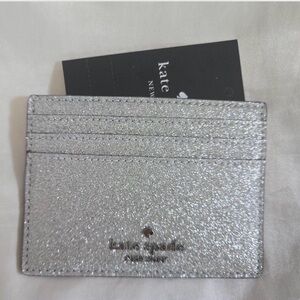 Kate Spade Silver Glitter Card Case Brand New.